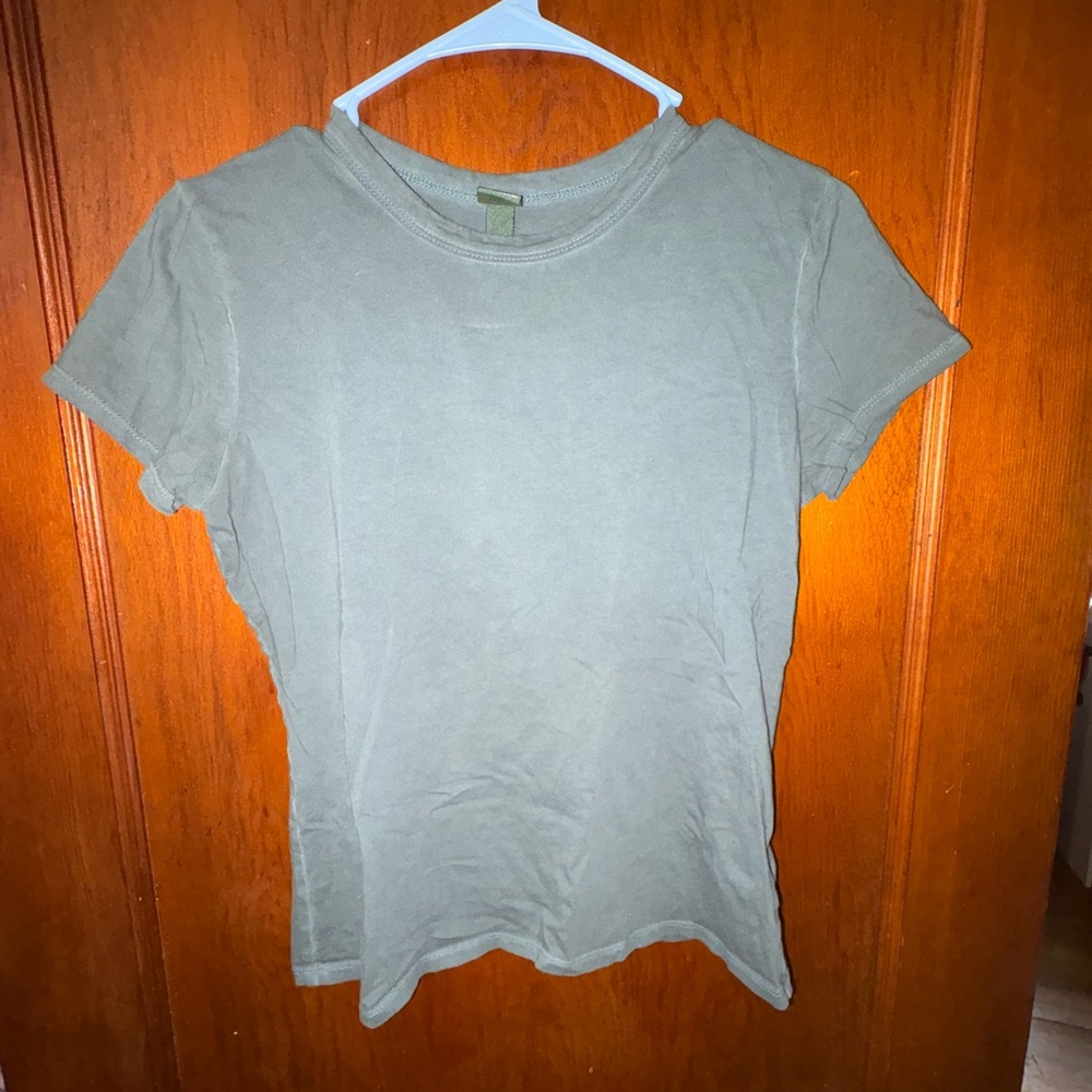 Wild Fable Green Fitted Crew Neck T-Shirt